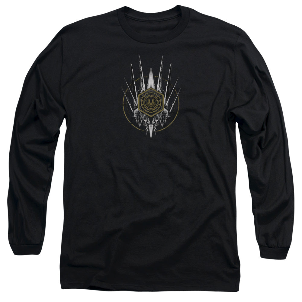 Bsg Crest Of Ships Mens Long Sleeve Shirt Black Officially Licensed