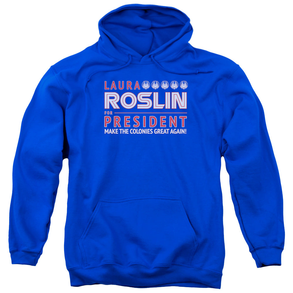 Battlestar Galactica Roslin For President Mens Hoodie Royal Blue