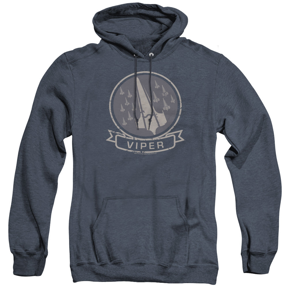 Battlestar Galactica Viper Squad Heather Mens Hoodie Navy Blue