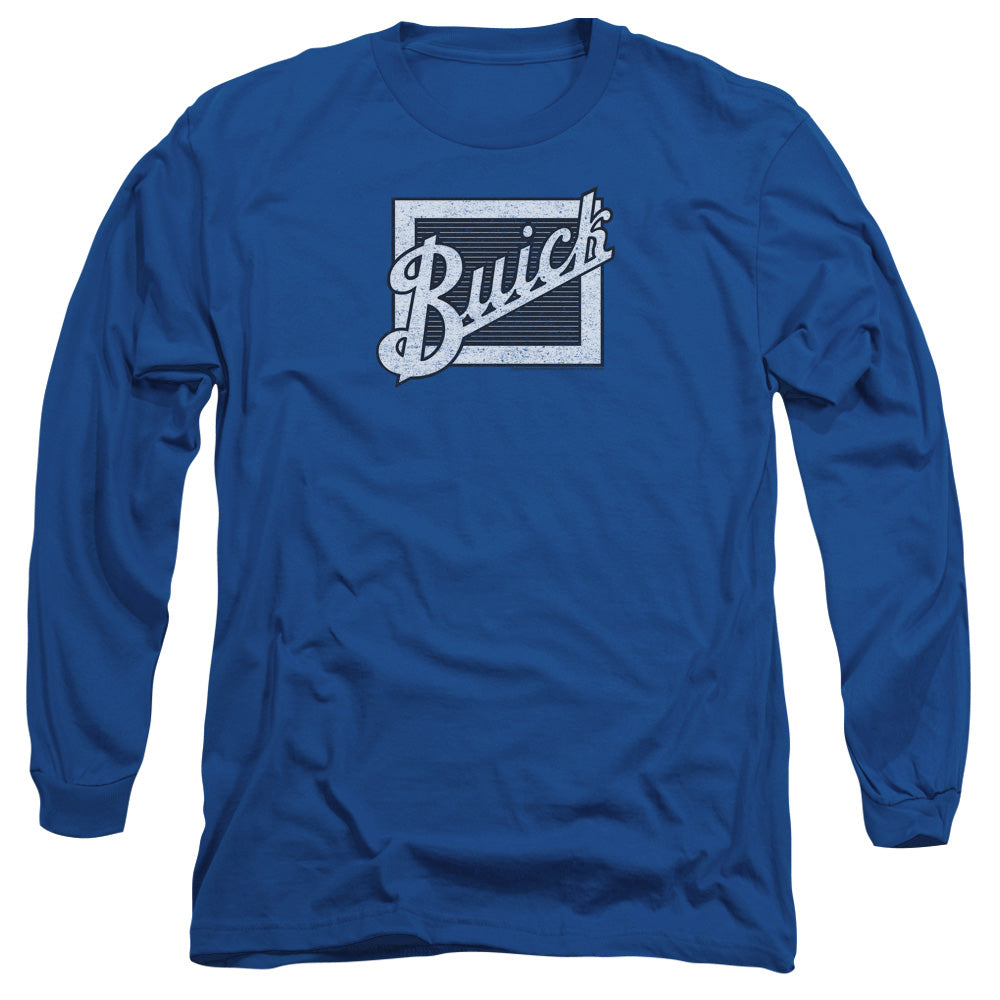 Buick Distressed Emblem Mens Long Sleeve Shirt Royal Officially Licensed