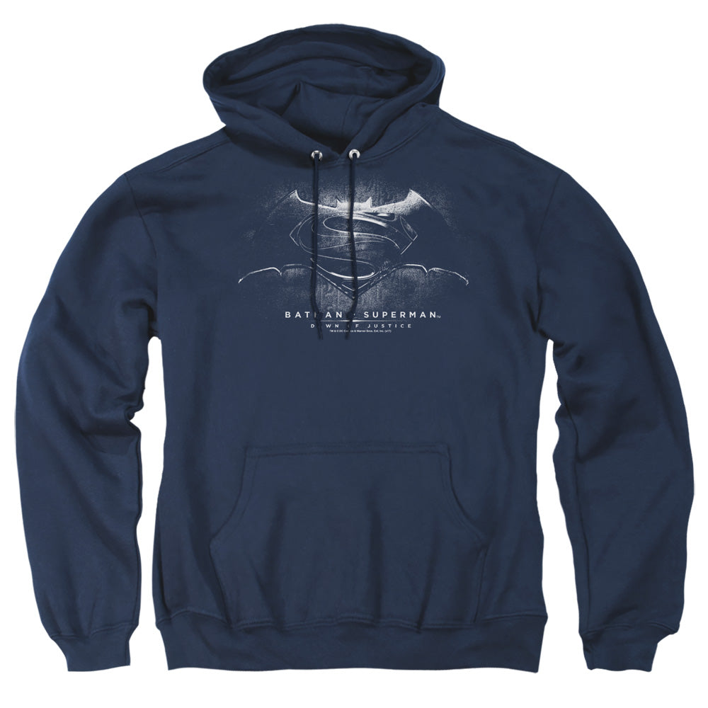 Batman V Superman Bw Logo Mens Hoodie Navy