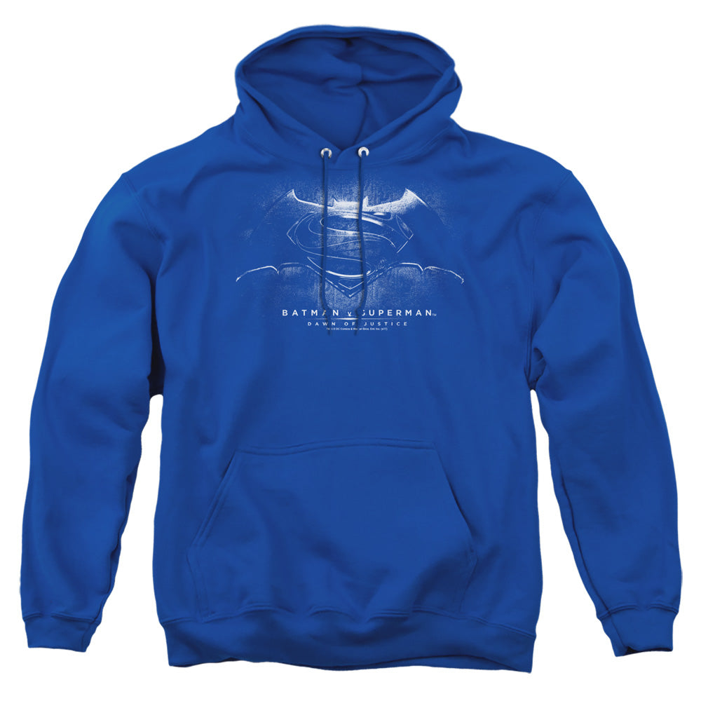 Batman V Superman Bw Logo Mens Hoodie Royal