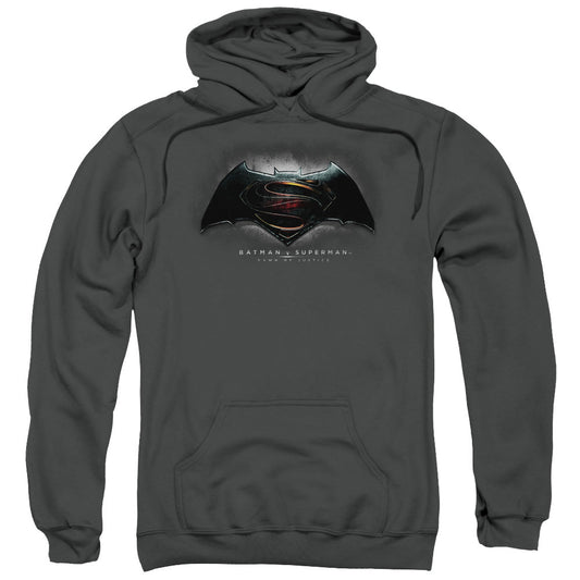 Batman V Superman Logo Mens Hoodie Charcoal