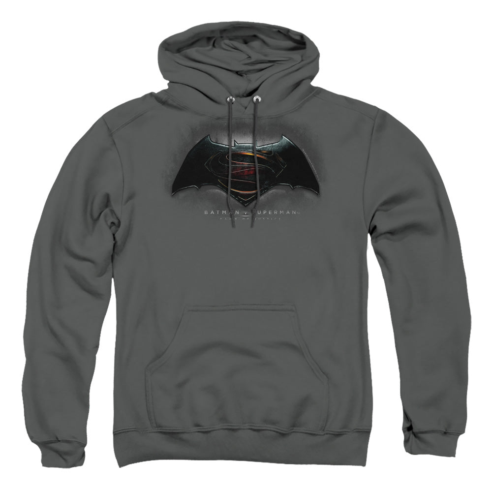 Batman V Superman Logo Mens Hoodie Charcoal