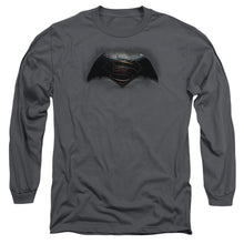 Load image into Gallery viewer, Batman V Superman Logo Mens Long Sleeve Shirt Charcoal
