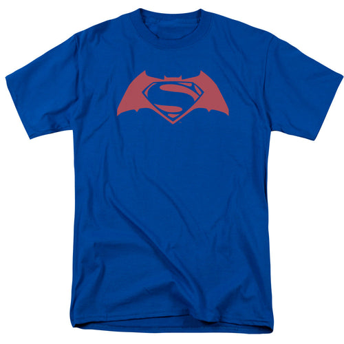Batman V Superman Simple Logo Mens T Shirt Royal