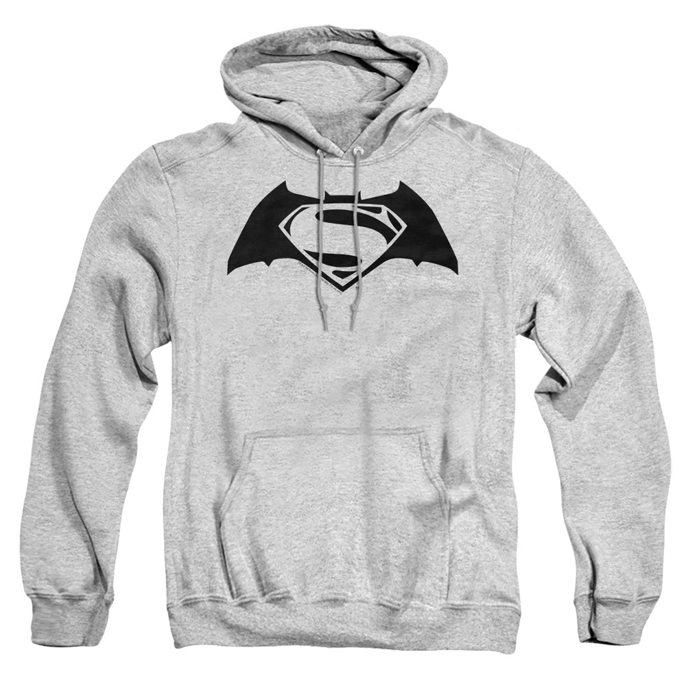 Batman V Superman Simple Logo Mens Hoodie Athletic Heather