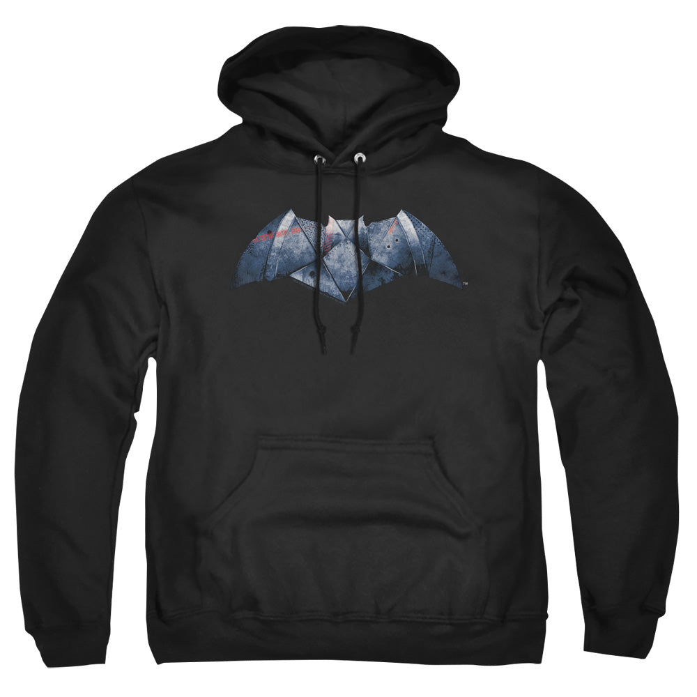 Batman V Superman Plated Bat Logo Mens Hoodie Black