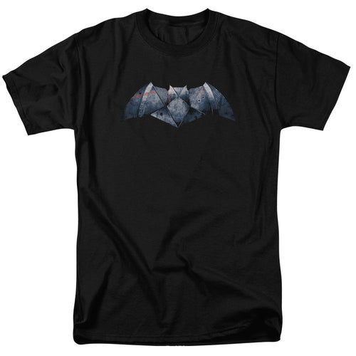 Batman V Superman Plated Bat Logo Mens T Shirt Black