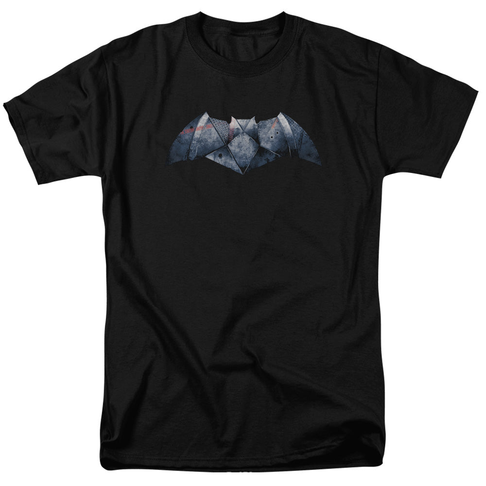 Batman V Superman Plated Bat Logo Mens T Shirt Black