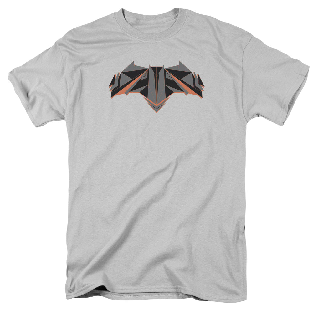 Batman V Superman Tech Bat Logo Mens T Shirt Silver