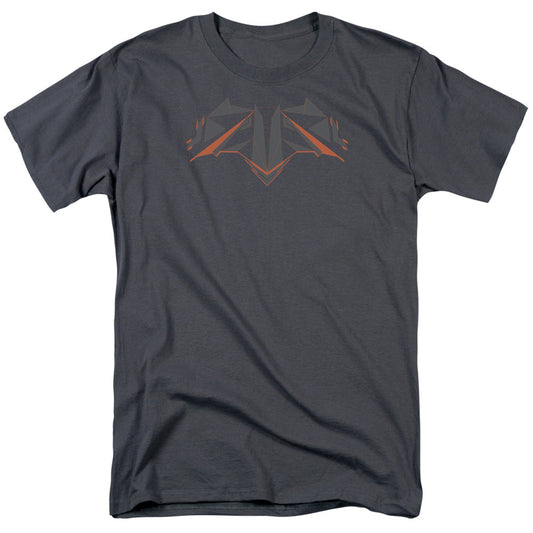 Batman V Superman Tech Bat Logo Mens T Shirt Charcoal