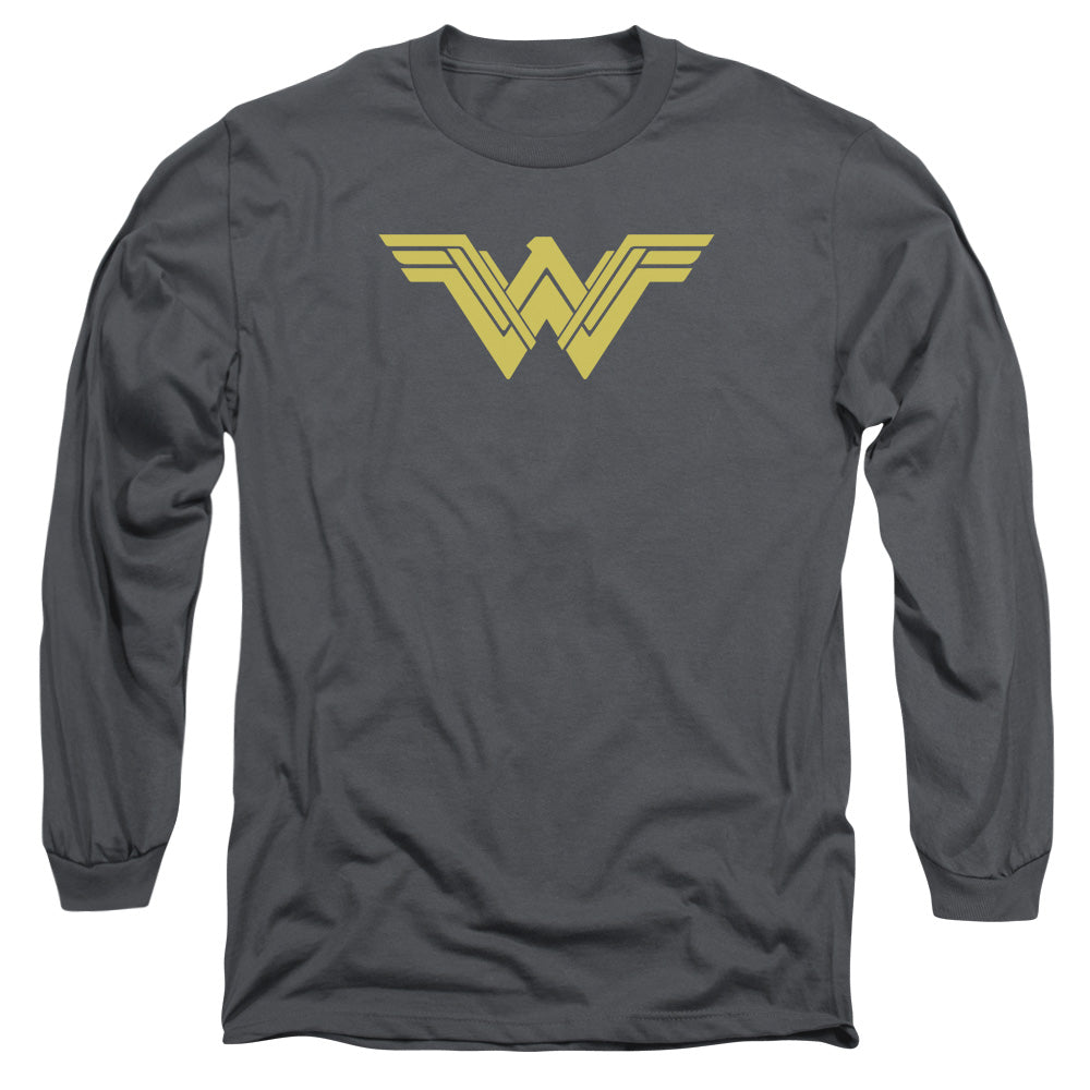 Batman V Superman Clean Line Logo Mens Long Sleeve Shirt Charcoal