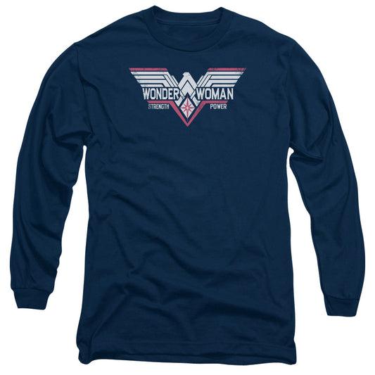 Batman V Superman Thunder Logo Mens Long Sleeve Shirt Navy