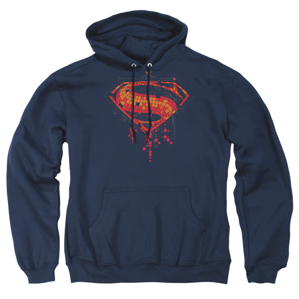 Batman V Superman Tech Super Logo Mens Hoodie Navy