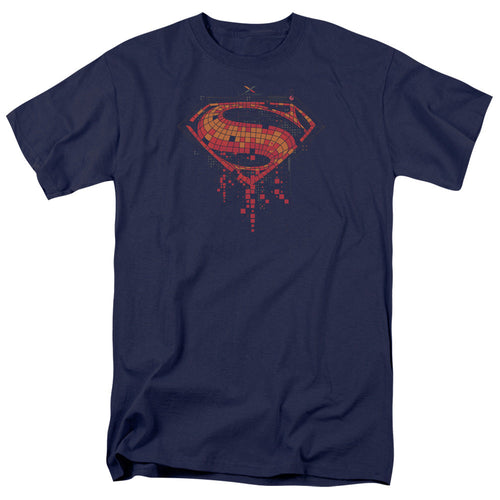 Batman V Superman Tech Super Logo Mens T Shirt Navy