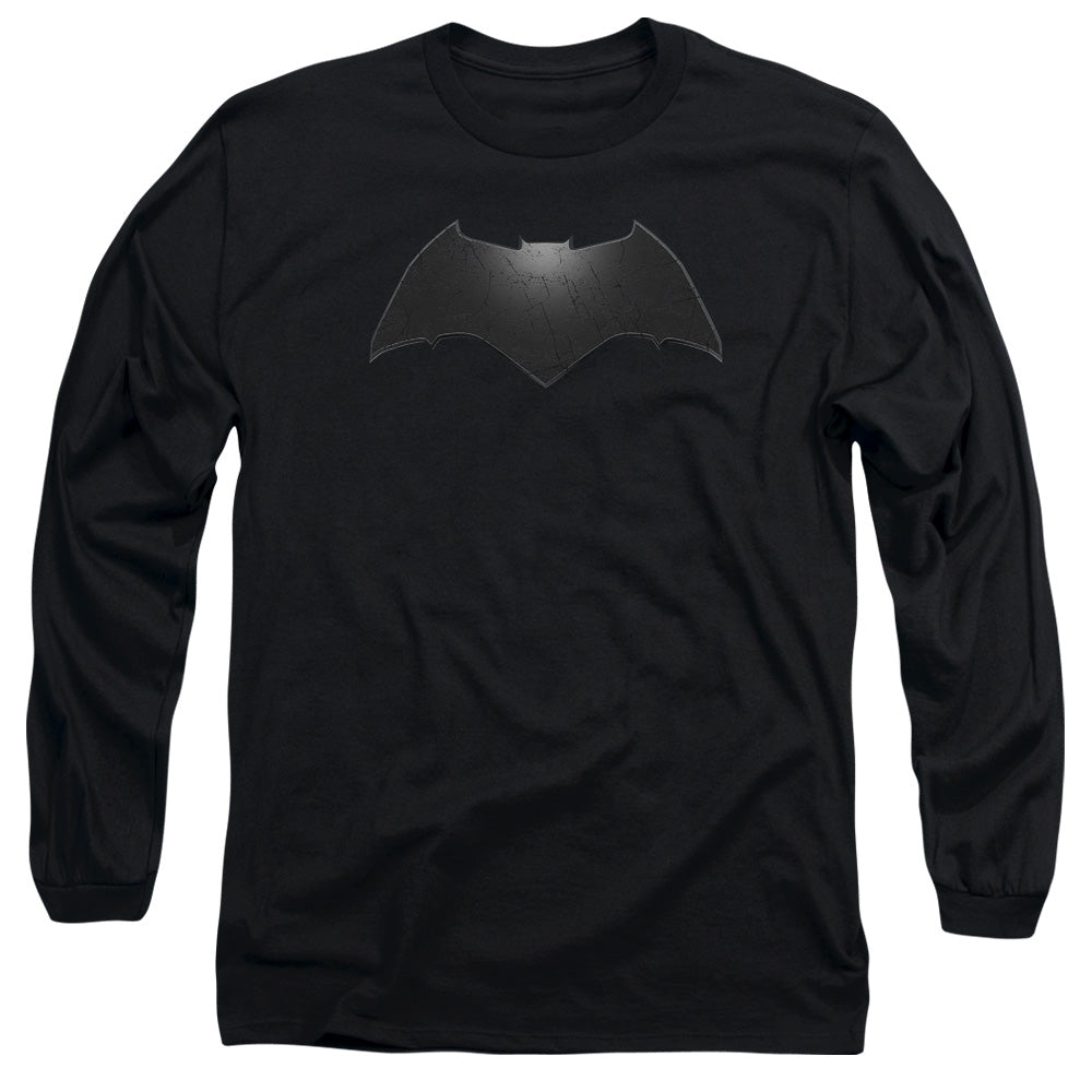 Batman V Superman Beveled Bat Logo Mens Long Sleeve Shirt Black