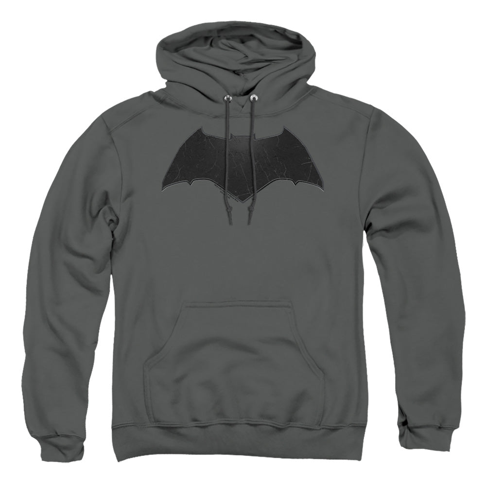 Batman V Superman Beveled Bat Logo Mens Hoodie Charcoal