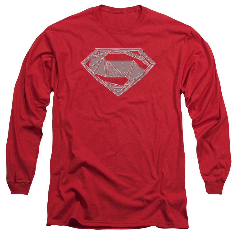 Batman V Superman Techy S Mens Long Sleeve Shirt Red