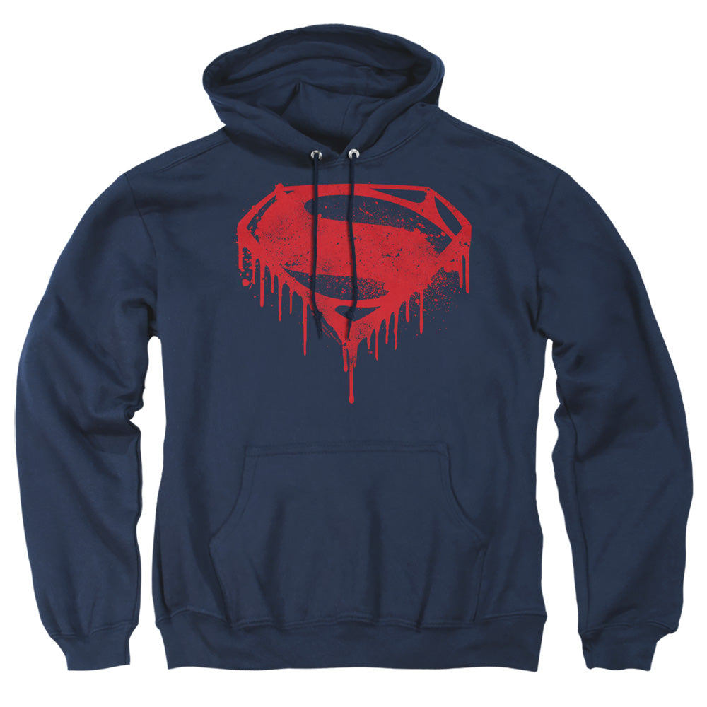 Batman V Superman Splattered Mens Hoodie Navy