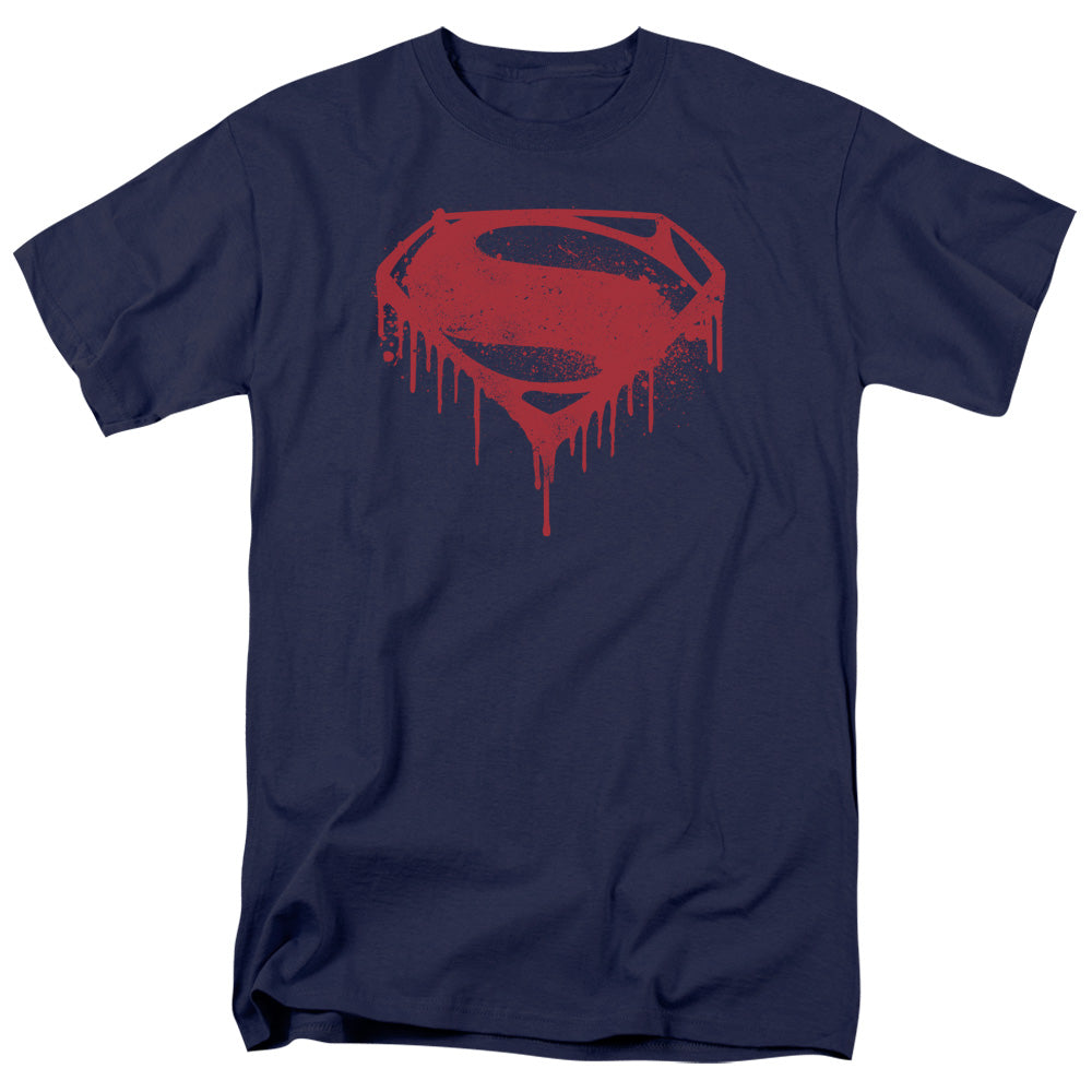 Batman V Superman Splattered Mens T Shirt Navy