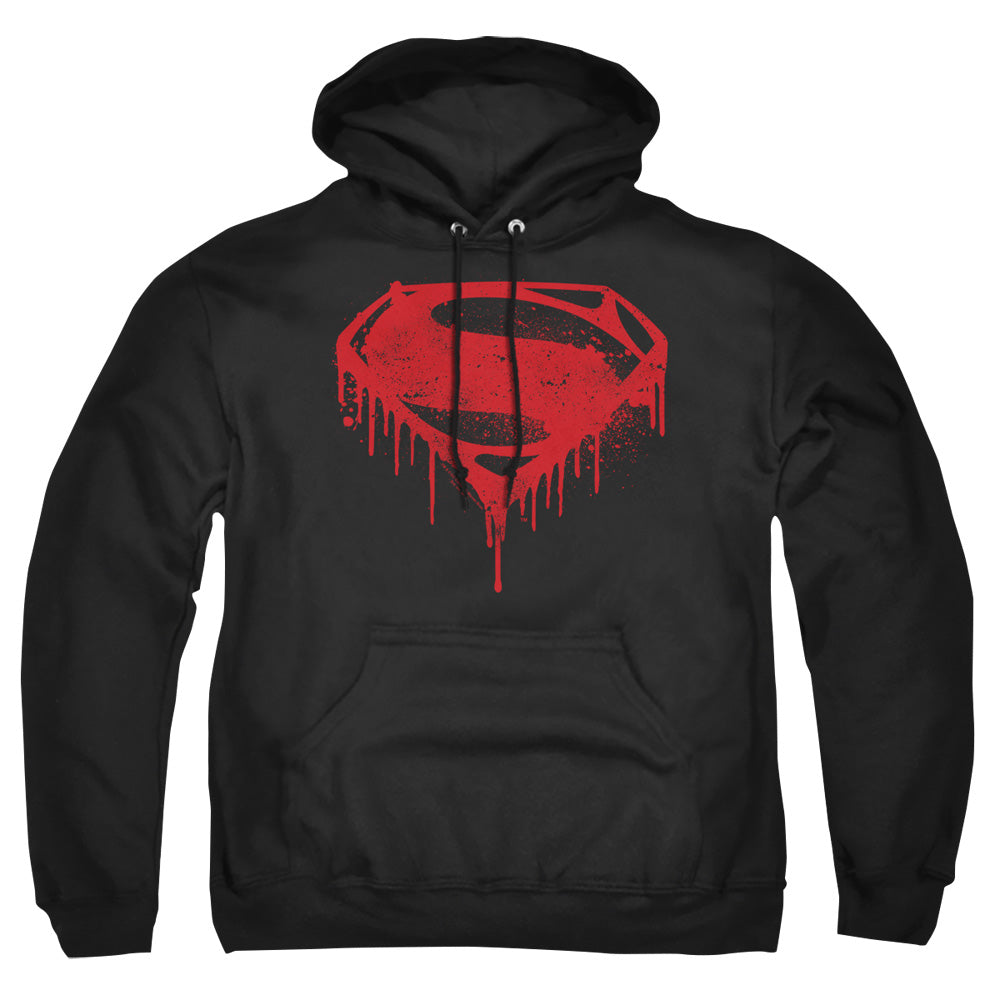 Batman V Superman Splattered Mens Hoodie Black