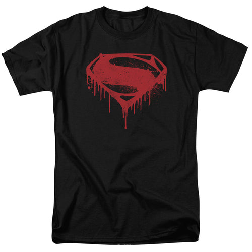 Batman V Superman Splattered Mens T Shirt Black