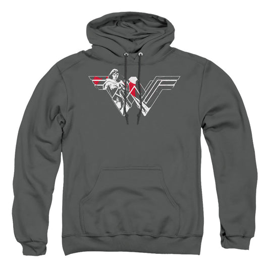 Batman V Superman Wonder Splatter Logo Mens Hoodie Charcoal