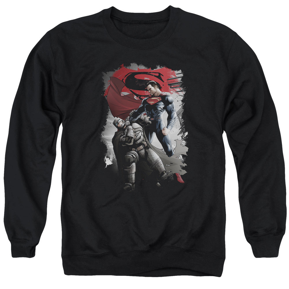 Batman Vs Superman Choke Mens Crewneck Sweatshirt Black Officially Licensed