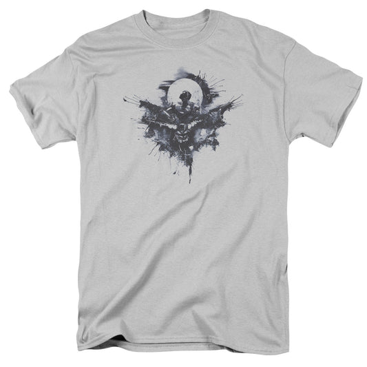 Batman V Superman Splatter Mens T Shirt Silver