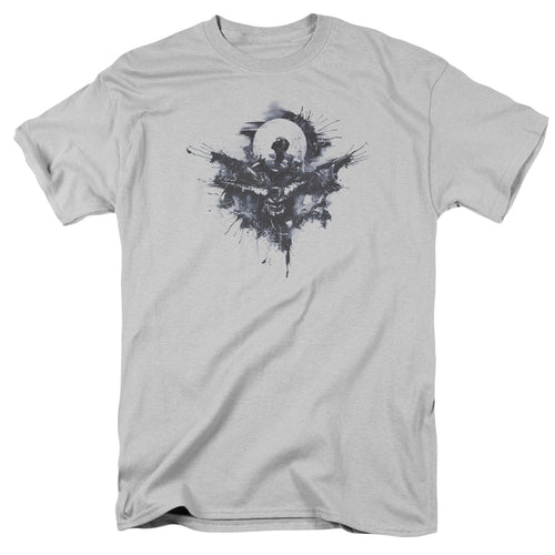 Batman V Superman Splatter Mens T Shirt Silver