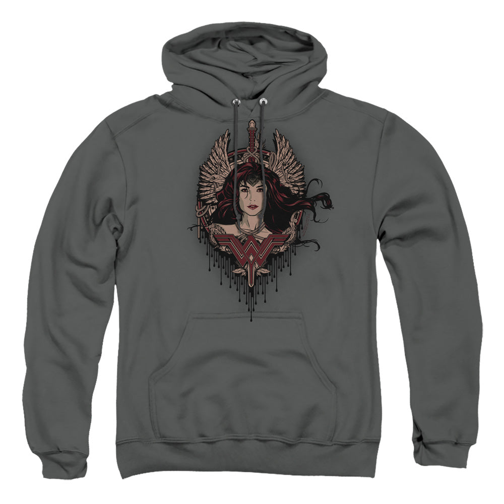 Batman V Superman Winged Goddess Mens Hoodie Charcoal
