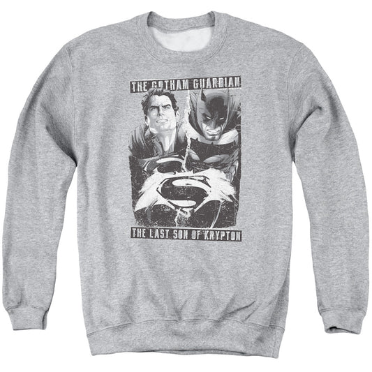 Batman V Superman Guardian V Son Mens Crewneck Sweatshirt Athletic Heather Officially Licensed