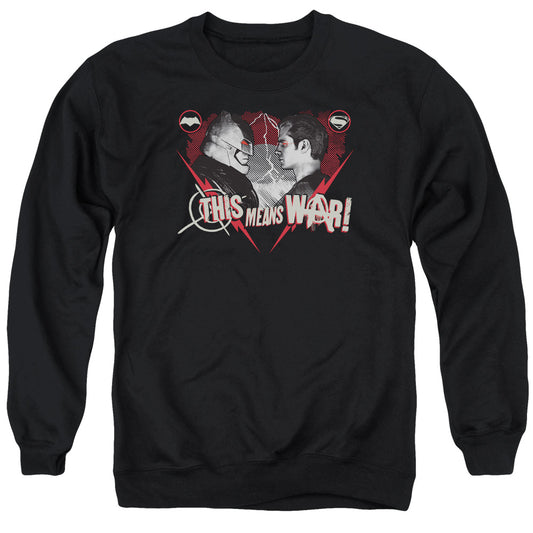 Batman V Superman This Means War Mens Crewneck Sweatshirt Black Officially Licensed