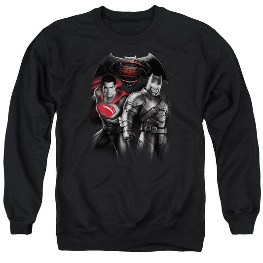 Batman V Superman Stand Off Mens Crewneck Sweatshirt Black Officially Licensed