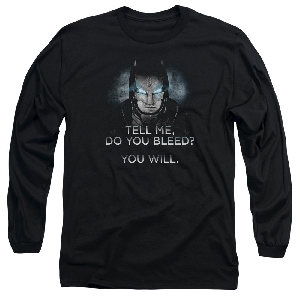 Batman V Superman Do You Bleed Mens Long Sleeve Shirt Black
