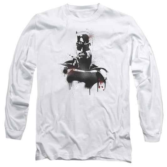 Batman V Superman Batman Spray Mens Long Sleeve Shirt White