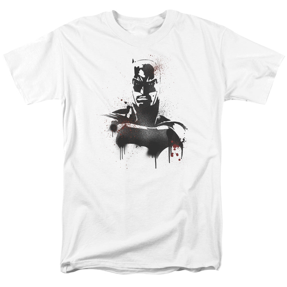 Batman V Superman Batman Spray Mens T Shirt White