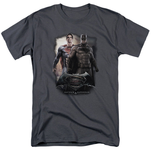 Batman Vs Superman Dawn Mens T Shirt Charcoal