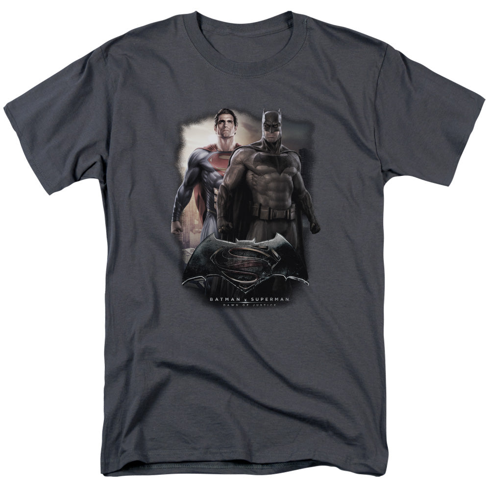 Batman Vs Superman Dawn Mens T Shirt Charcoal