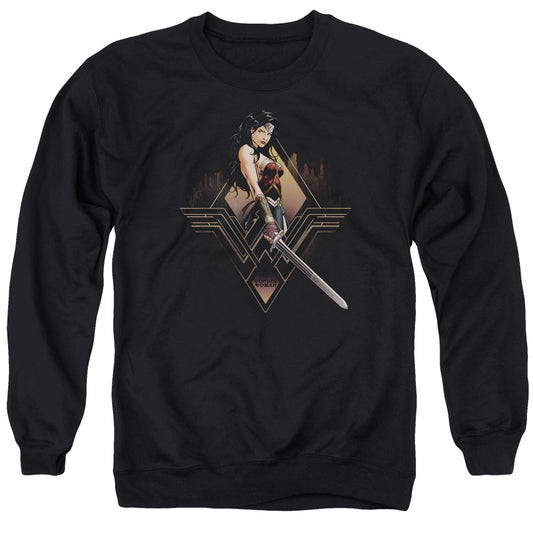 Batman V Superman City Girl Mens Crewneck Sweatshirt Black Officially Licensed