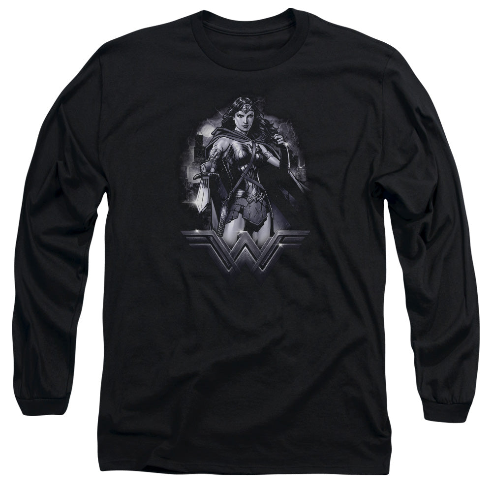 Batman Vs Superman Rainy Night Mens Long Sleeve Shirt Black