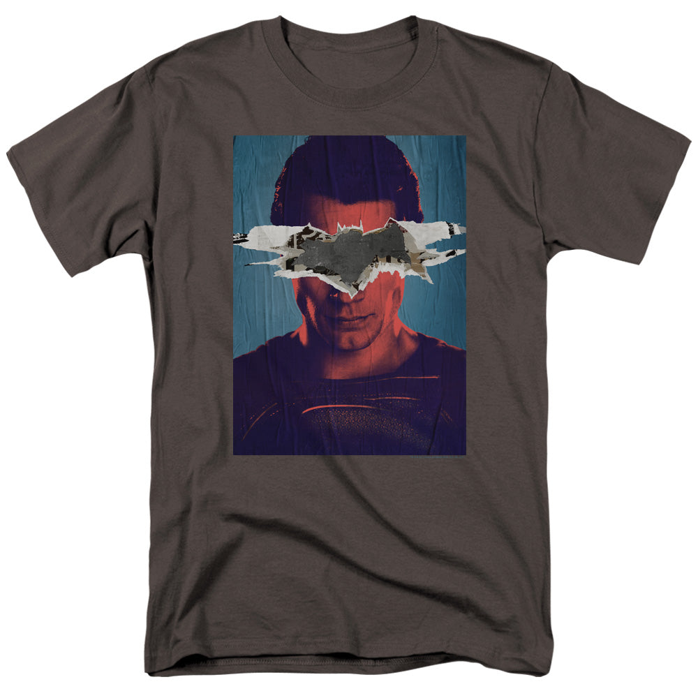 Batman Vs Superman Superman Poster Mens T Shirt Charcoal