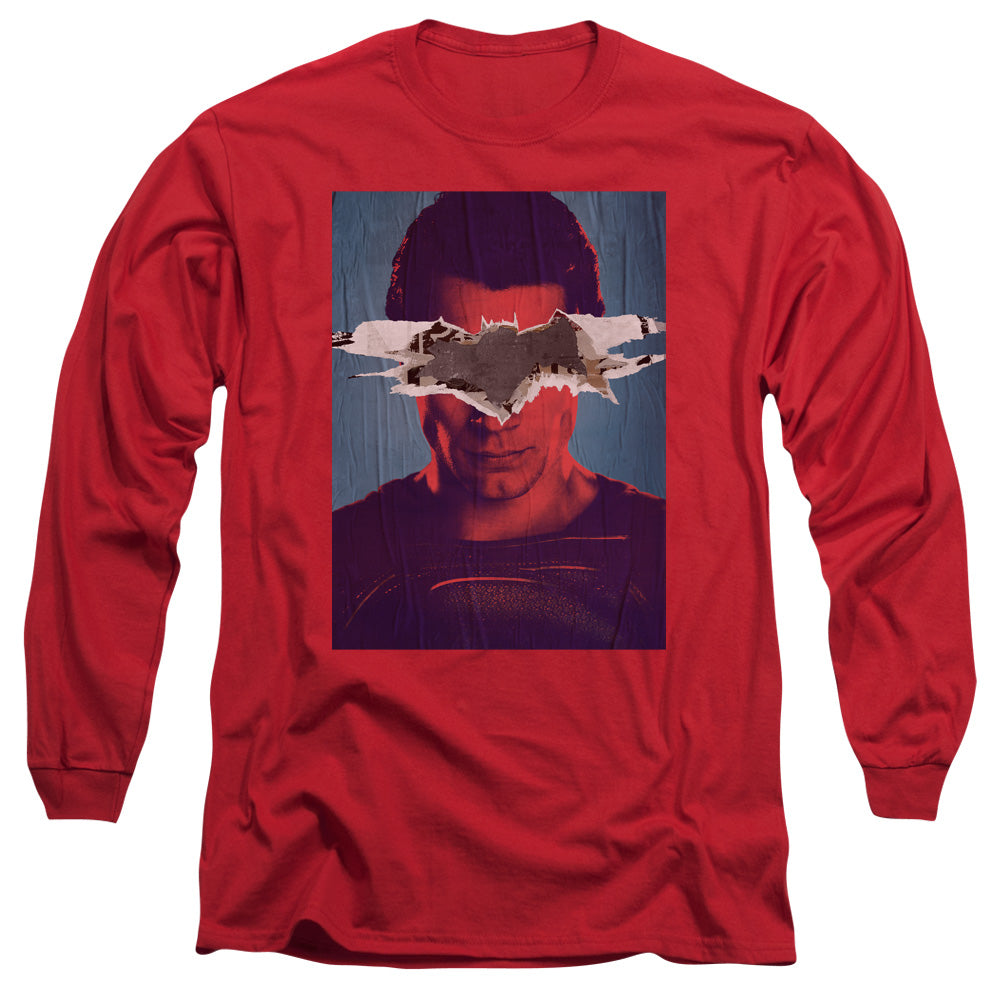 Batman Vs Superman Superman Poster Mens Long Sleeve Shirt Red