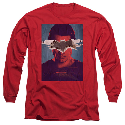 Batman Vs Superman Superman Poster Mens Long Sleeve Shirt Red