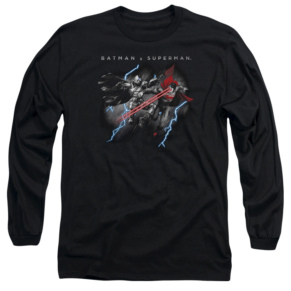 Batman V Superman Lightning Fight Mens Long Sleeve Shirt Black