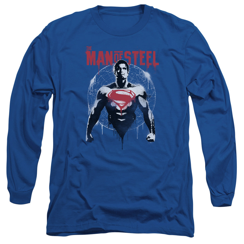 Batman V Superman Super Spray Mens Long Sleeve Shirt Royal