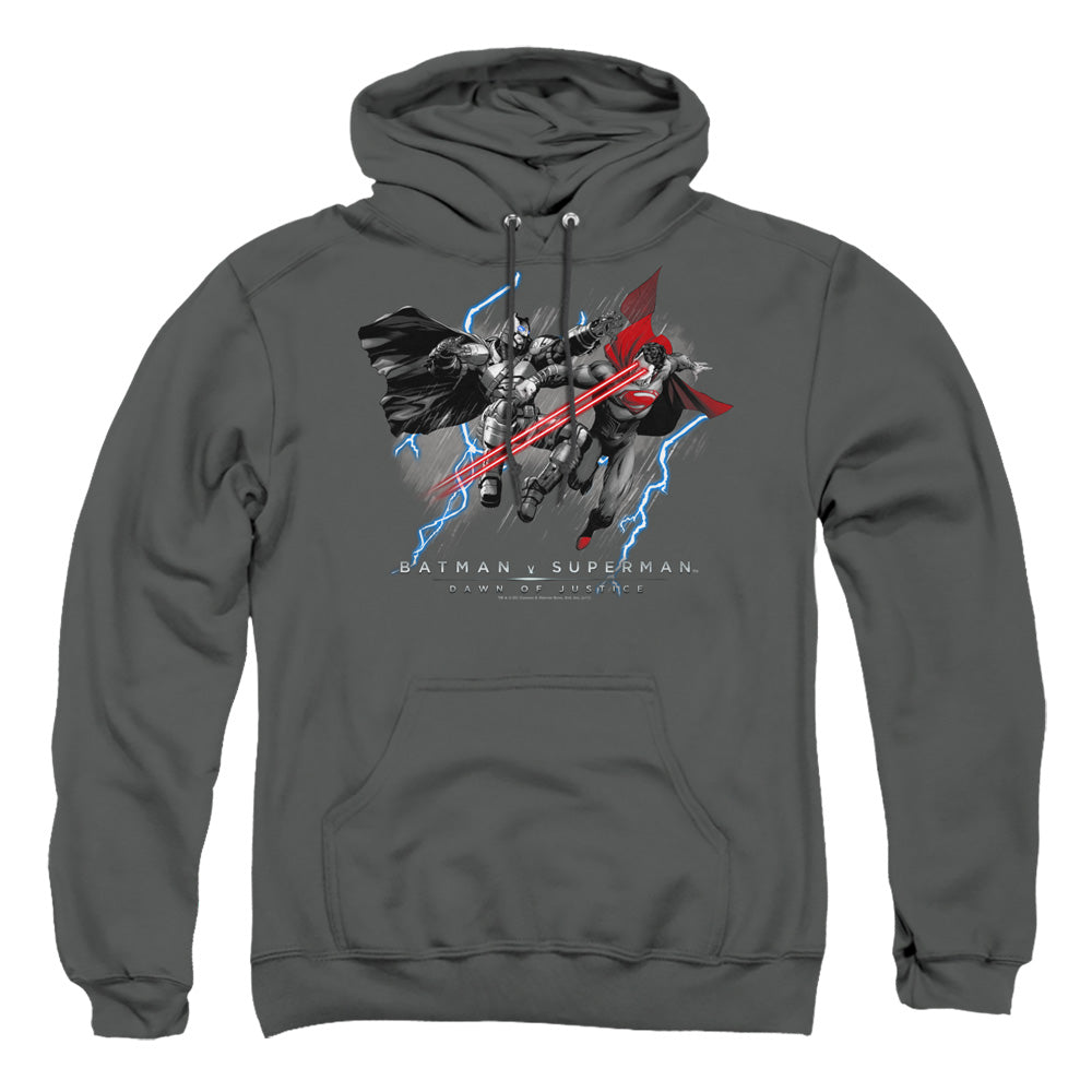 Batman V Superman Lightniing V Heat Vision Mens Hoodie Charcoal