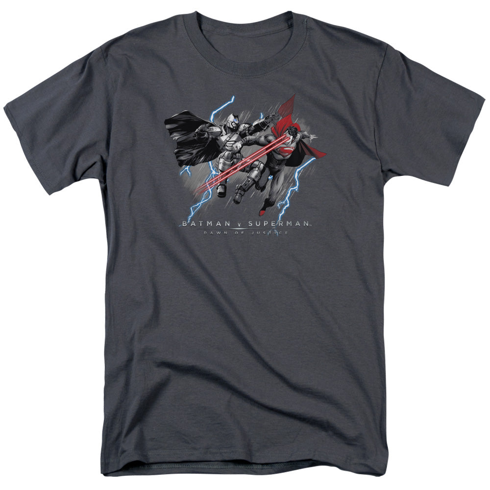 Batman V Superman Lightniing V Heat Vision Mens T Shirt Charcoal