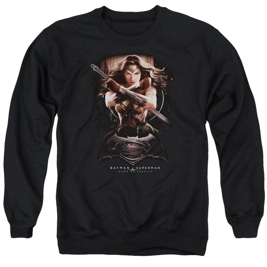 Batman V Superman Ww Ground Zero Mens Crewneck Sweatshirt Black Officially Licensed